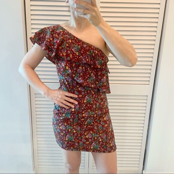Torn by Ronny Kobo Double Ruffle One Shoulder Floral Dress - Picture 3 of 4